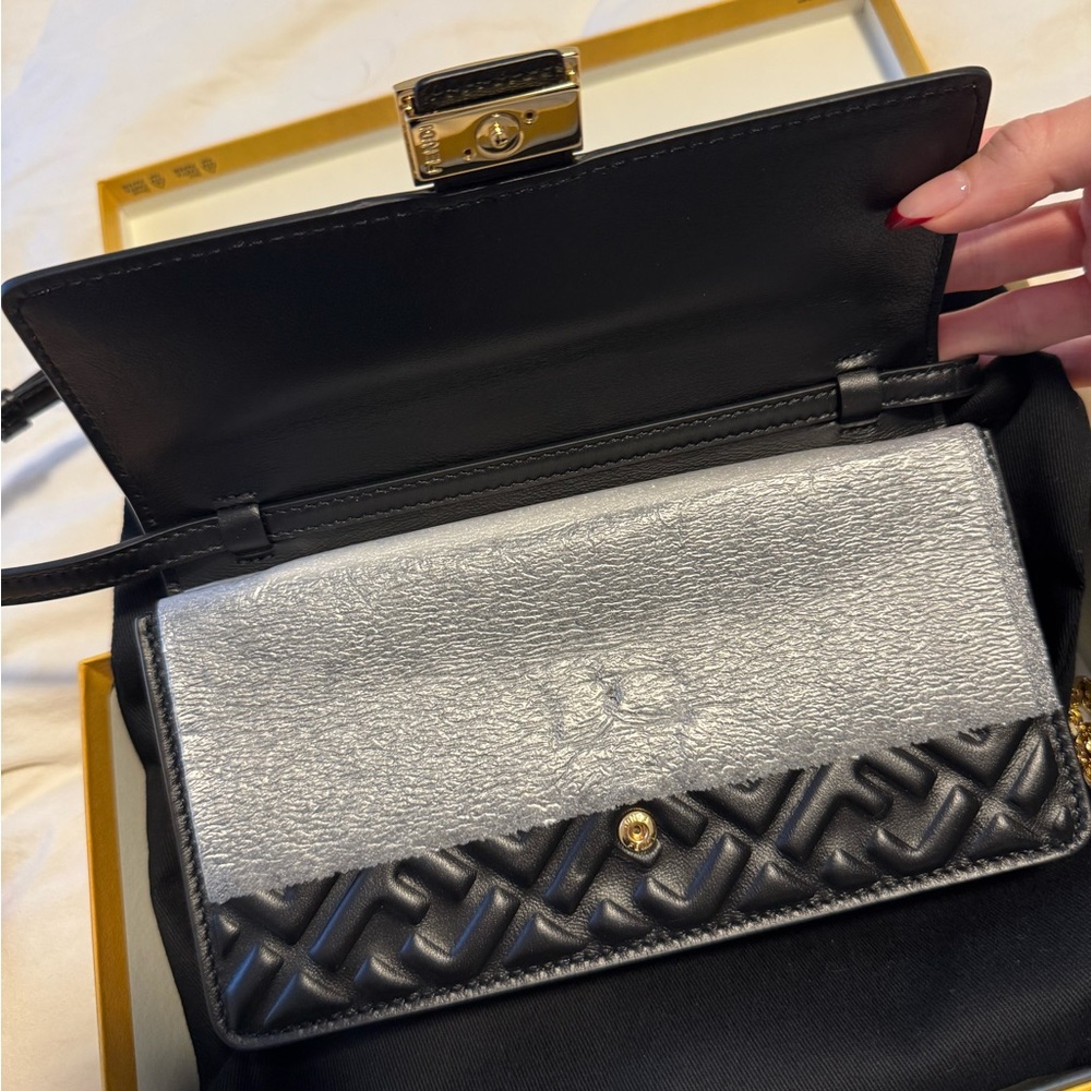Fendi Black Leather Wallet on Chain - Picture 2 of 5